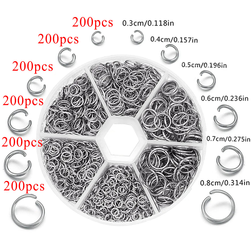 Jewelry Making Closed Jump Rings - 1200 stuks roestvrijstalen ringetjes en splitringen