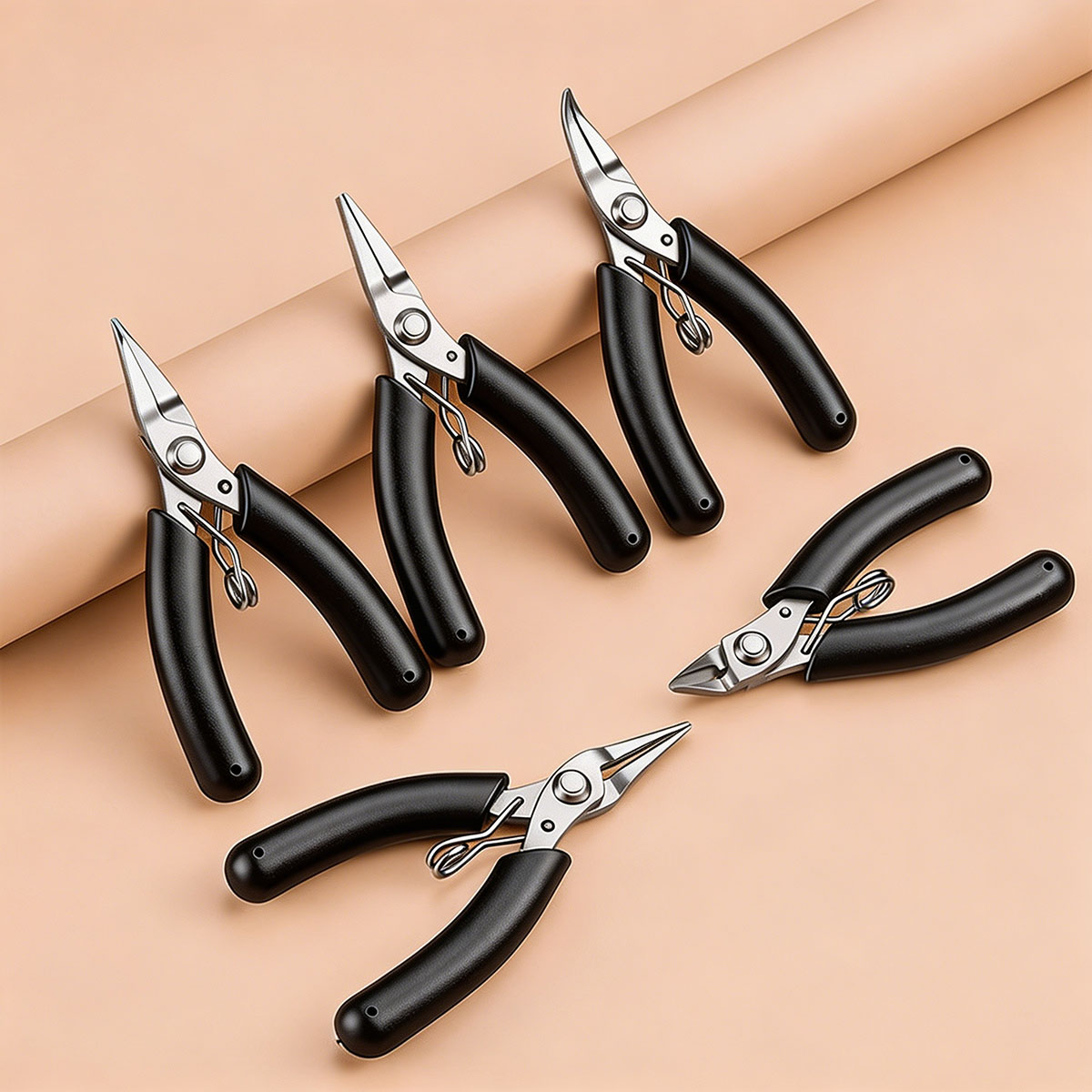 Jewelry Making Needle Nose Pliers - Mini-naaldneus tangen van roestvrij staal, gebogen