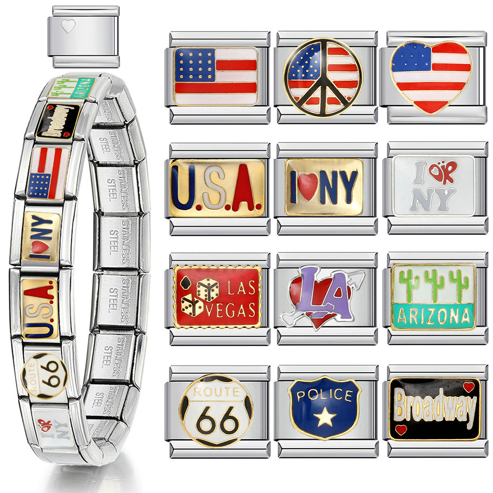 Jewelry Making York - 1pc Y2K Italiaanse bedelarmband roestvrij staal