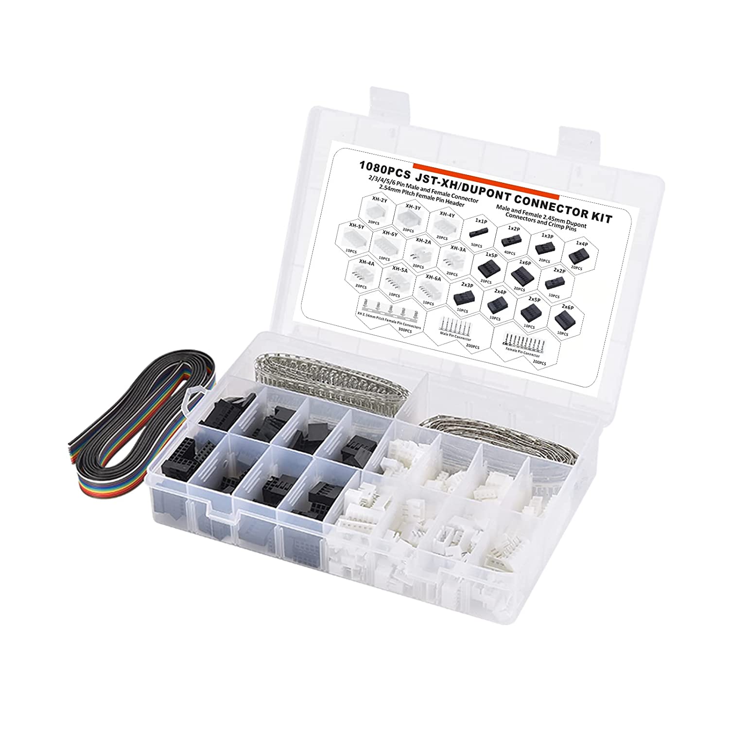 Head Pin Assorted - 1080 Stuks Dupont/JST-XH Terminals Kit 2in1terminals