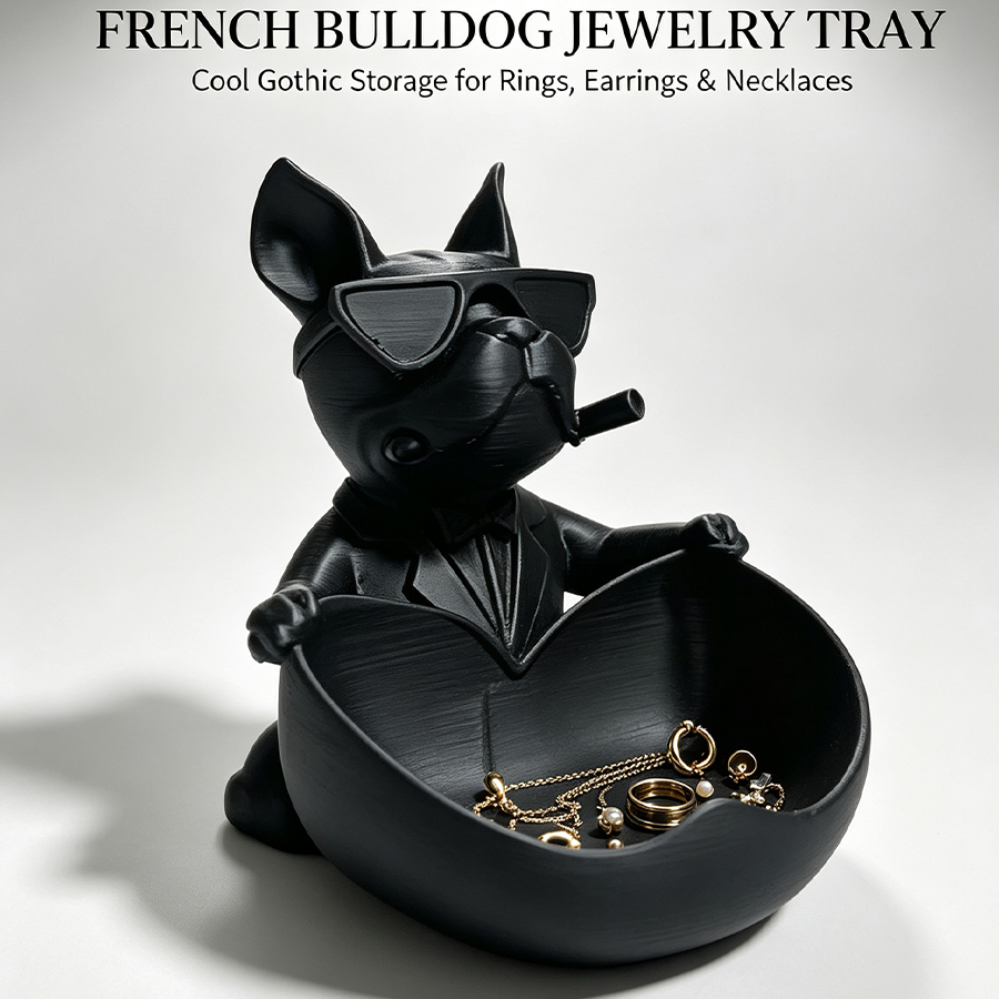 Jewelry Making Desk - Trendy sleutelopbergbak voor Franse Bulldog, opbergbak
