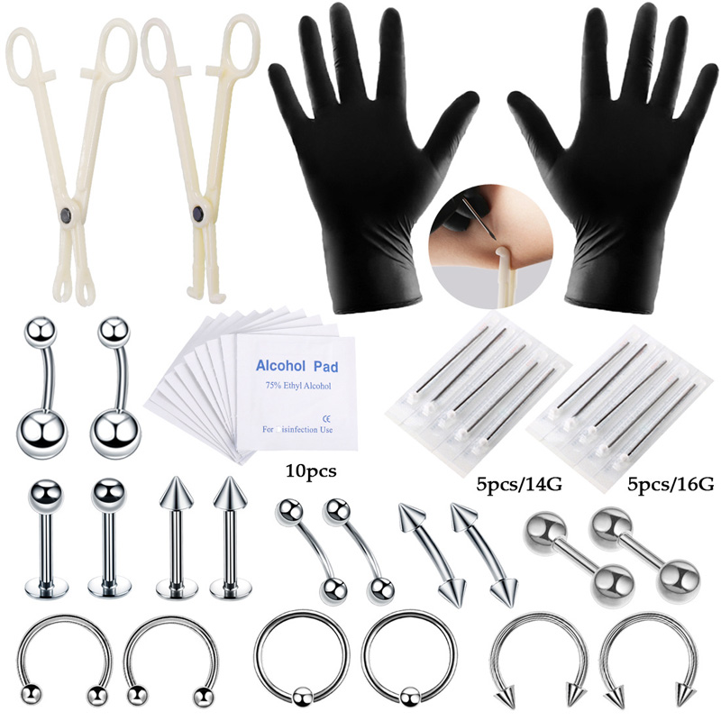 Jewelry Making Needle Nose Pliers - 42 Stks/set Piercing Tool Kit Piercing