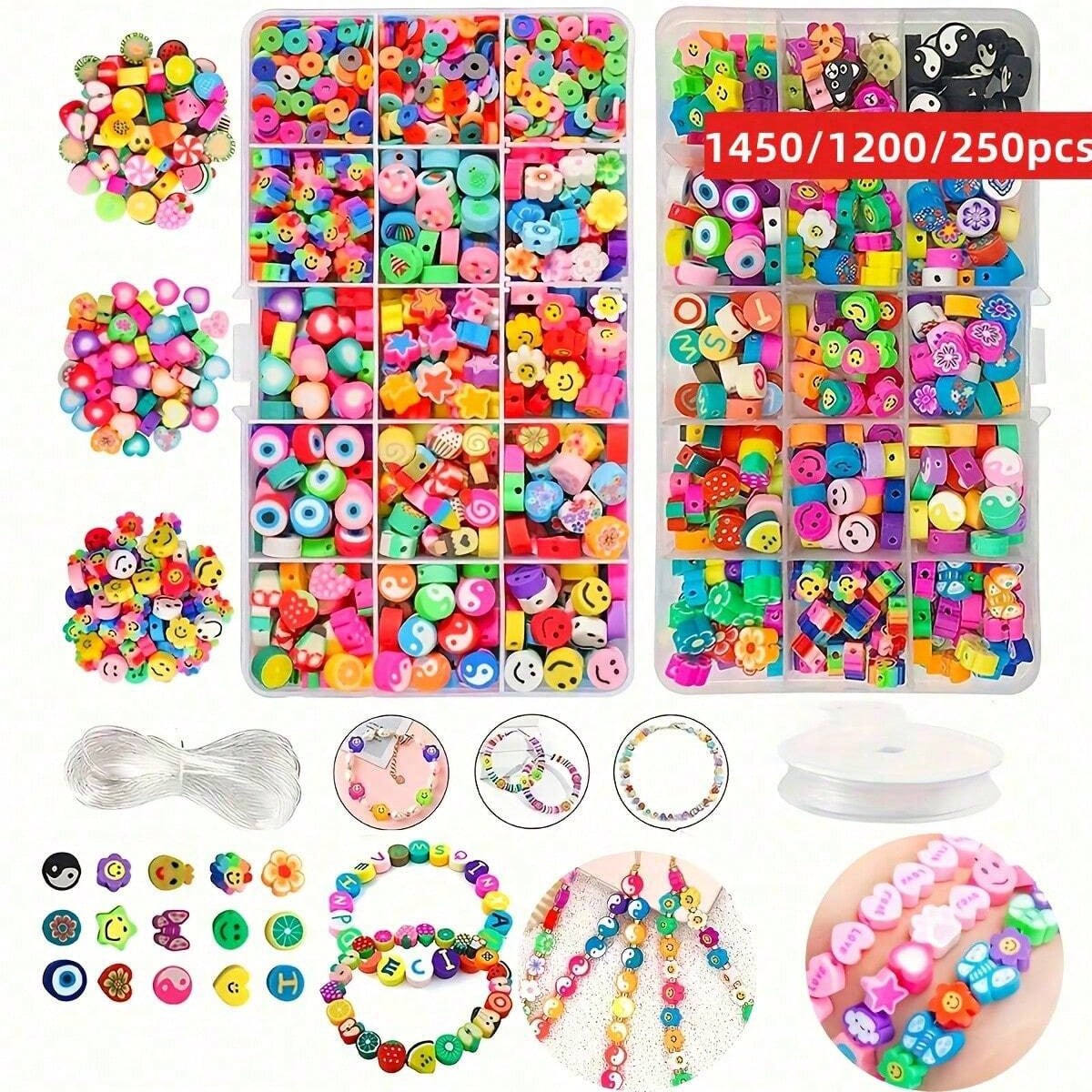 Jewelry Making Organizer - 1450/1200/250 stuks polymeerklei kralenset, doos, bundel
