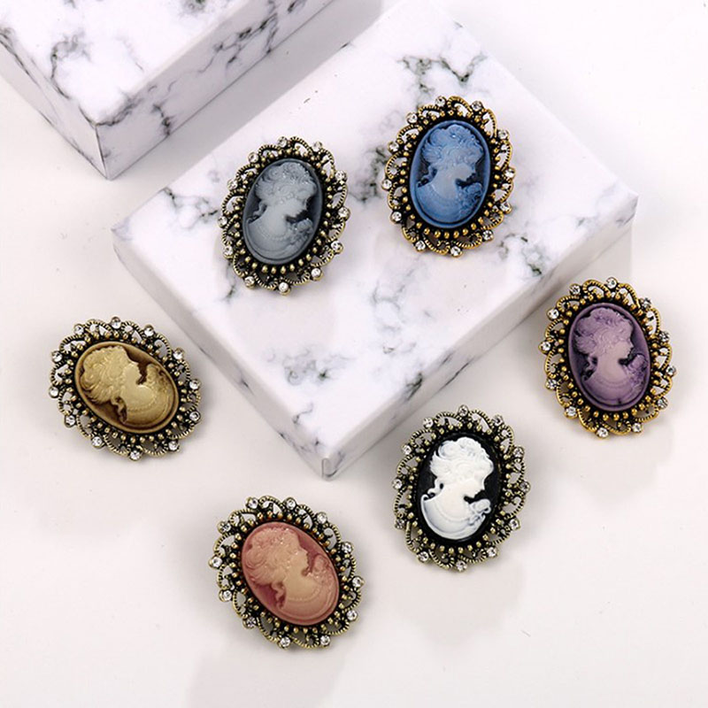 Head Pin Assorted - Vintage Queen 'S Cameo Beauty Hoofd