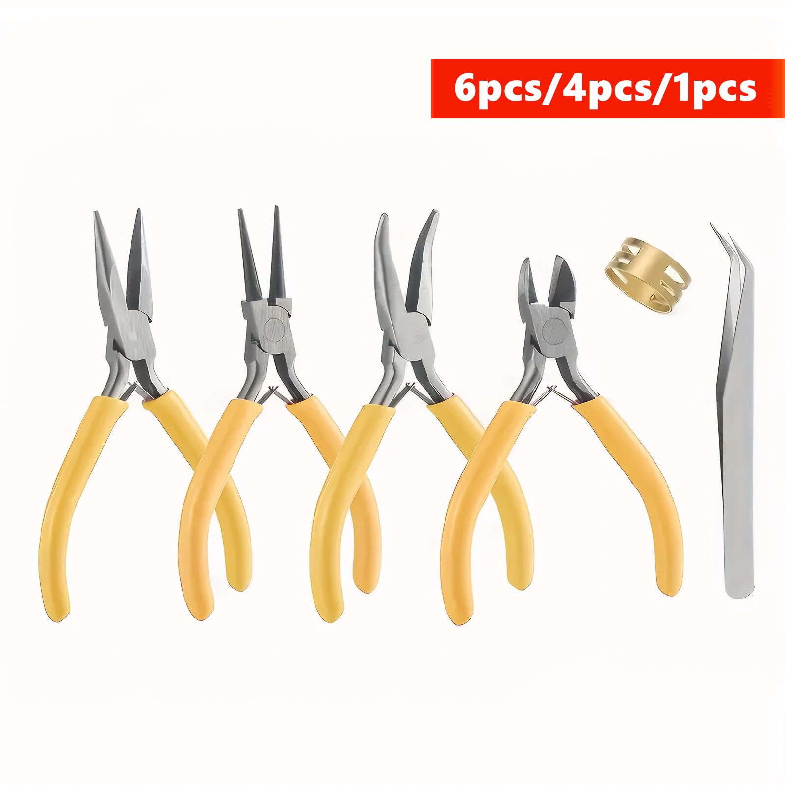 Jewelry Making Needle Nose Pliers - 6/4/1 stuks gele tangenset voor het