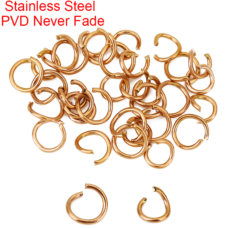 Jewelry Making Closed Jump Rings - 100 stuks rosé gouden geplateerde roestvrijstalen