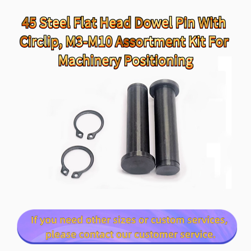 Head Pin Assorted - 45 stalen platkoppenstiften met circlip, M3-M10