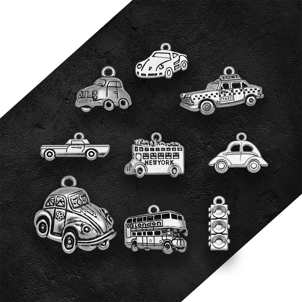 Verzilverd Taxi Bus Auto Reize - Jewelry Making York recensie en prijs